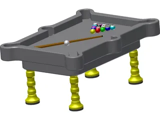 Pool Table 3D Model preview