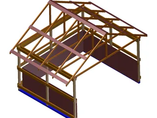 Shed Framing Run-in 3D Model preview