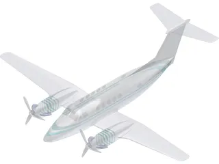 Beechcraft King Air B-200 3D Model preview