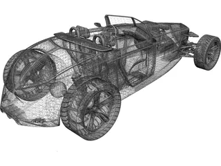 Sabre Hot Rod Concept 3D Model preview
