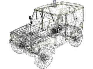 UAZ 469 Police 3D Model preview