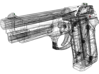 Beretta M9 3D Model preview