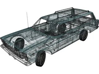 Ford Country Squire (1966) 3D Model preview
