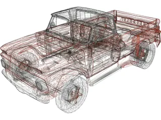 Chevrolet C60 Pickup Dually (1966) 3D Model preview