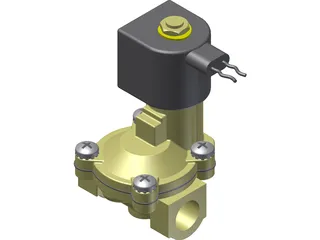 Solenoid Valve with 12V DC Coil 3D Model preview