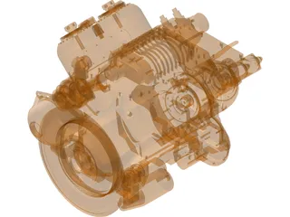 Car V4 Engine 3D Model preview