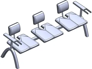 Hospital Bench 3D Model preview