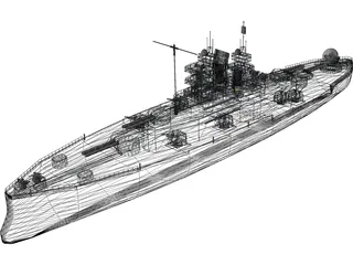 USS Nevada (BB-36) 3D Model preview