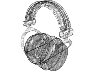 Earphones Headset 3D Model preview