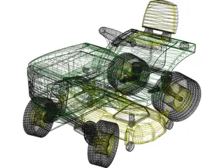 Lawnmower Sit-On 3D Model preview