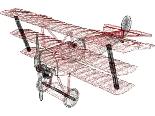 Fokker Dr.I Dreidecker Triplane 3D Model preview