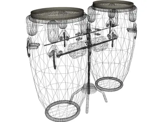 Bongo Percusion Instrument 3D Model preview