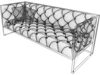 Sofa 3 Seater 3D Model preview