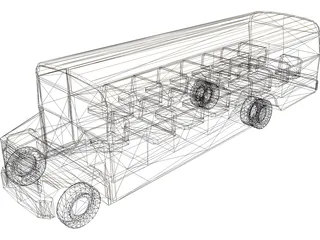 School Bus 3D Model preview