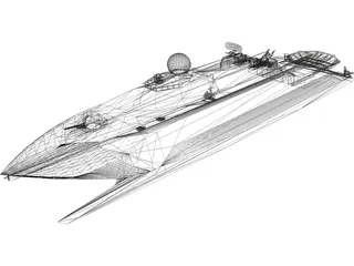 Catamaran Destroyer 3D Model preview