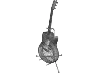 Guitar Yamaha 340 3D Model preview
