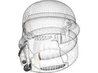 Airborne 212 Helmet 3D Model preview