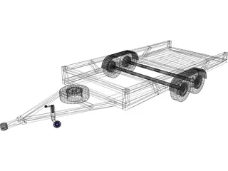 Car Trailer 3D Model preview