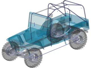 Jeep Willys Long (1945) 3D Model preview