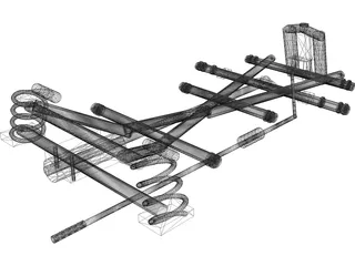 Classic Mercedes Chassis 3D Model preview