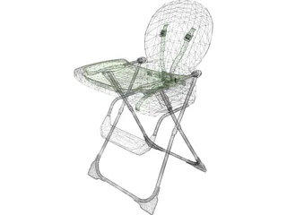 Baby Highchair 3D Model preview