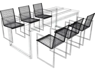 Dining Set 3D Model preview