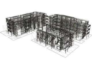 Condo Buildings 3D Model preview
