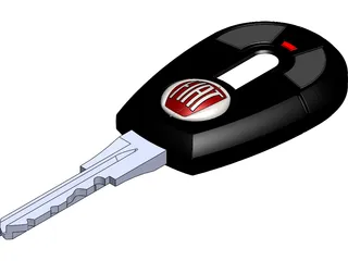 Fiat Car Key 3D Model preview