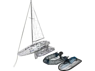 Boats Collection 3D Model preview
