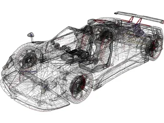 Pagani Cinque Roadster 3D Model preview