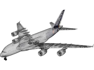 Airbus A380 3D Model preview