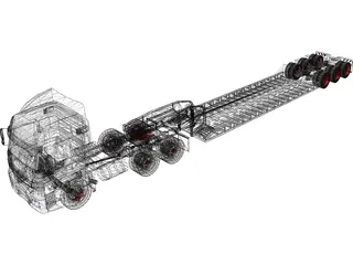 Mercedes-Benz Actros 6-axle 3D Model preview