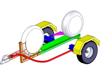 Collapsible Motorcycle Trailer 3D Model preview