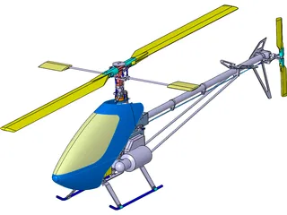 RC Helicopter for 90 engine 3D Model preview