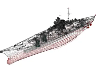 Scharnhorst-class Battleship 3D Model preview