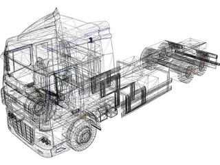 DAF XF 6x2 3D Model preview