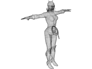 Cat Woman 3D Model preview