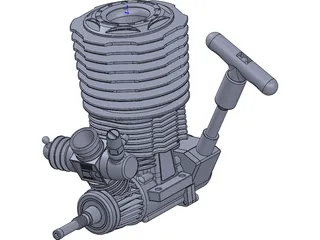 Force .38CNC Nitro Engine 3D Model preview