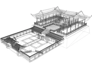 Asian Palace 3D Model preview