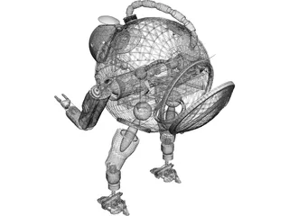 Round Robot 3D Model preview