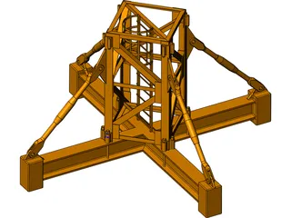 Crane Body Segment Ground Base 3D Model preview