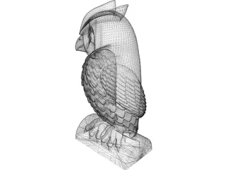Owl Statue 3D Model preview