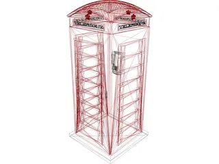 Telephone Booth 3D Model preview