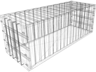 Shipping Container 20ft 3D Model preview