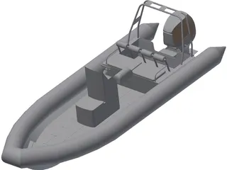 Raptor Rigid Inflatable Boat (Rib) 6.95m 3D Model preview