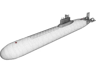 Shark Submarine 3D Model preview