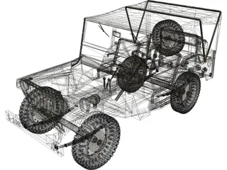 Jeep Willys 3D Model preview