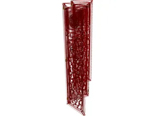 Oriental Red Panel 3D Model preview