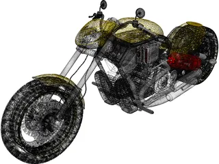 Harley-Davidson Custom 3D Model preview