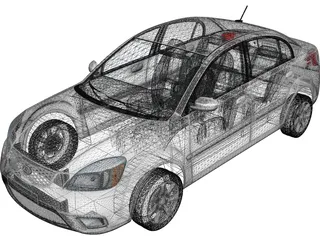 Kia Rio CVVT (2012) 3D Model preview